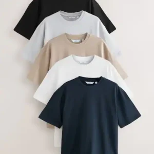 Relaxed Fit Heavyweight T-Shirts 5 Pack