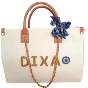 Personalized Tote Bag for Women Handmade Canvas with Custom Name | Large Size Bag for Travel, Office and Daily Use | Gift for Birthday, Anniversary and Wedding