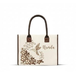 Customized Hand Bag for Woman | Shoulder Bag for Ladies | Embroidered Canvas Personalized Handbag with Custom Name for College Girls for Office, Daily Use, Beach, Shopping